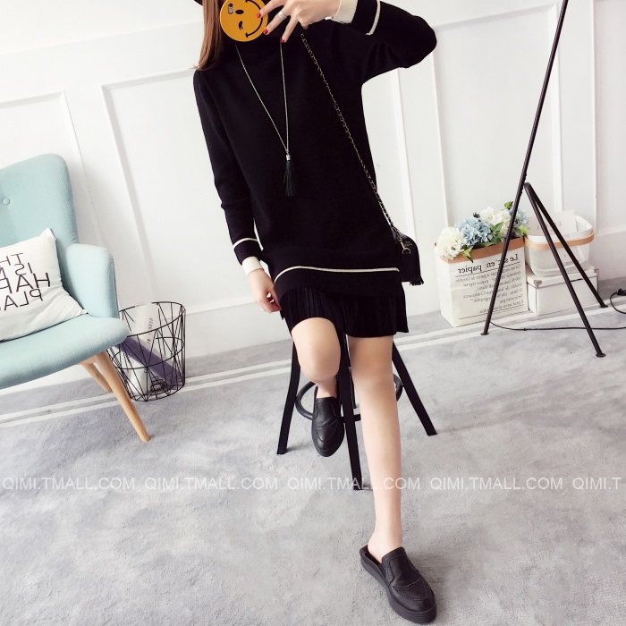 พรีออเดอร์ - เดรสไหมพรม Pre - DT111 (สีดำ)