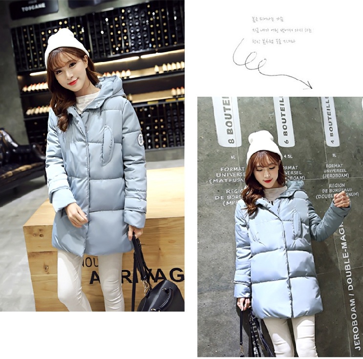 พรีออเดอร์ - เสื้อกันหนาวสไตล์เกาหลีบุนวม Pre - CT728 (สีฟ้า)