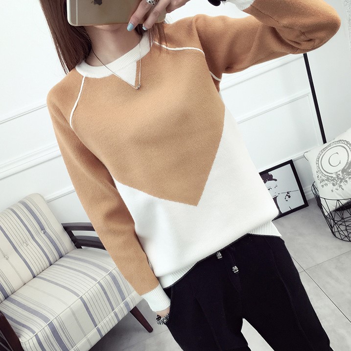 พร้อมส่ง - เสื้อไหมพรมแขนยาว ST188 (สีน้ำตาล)