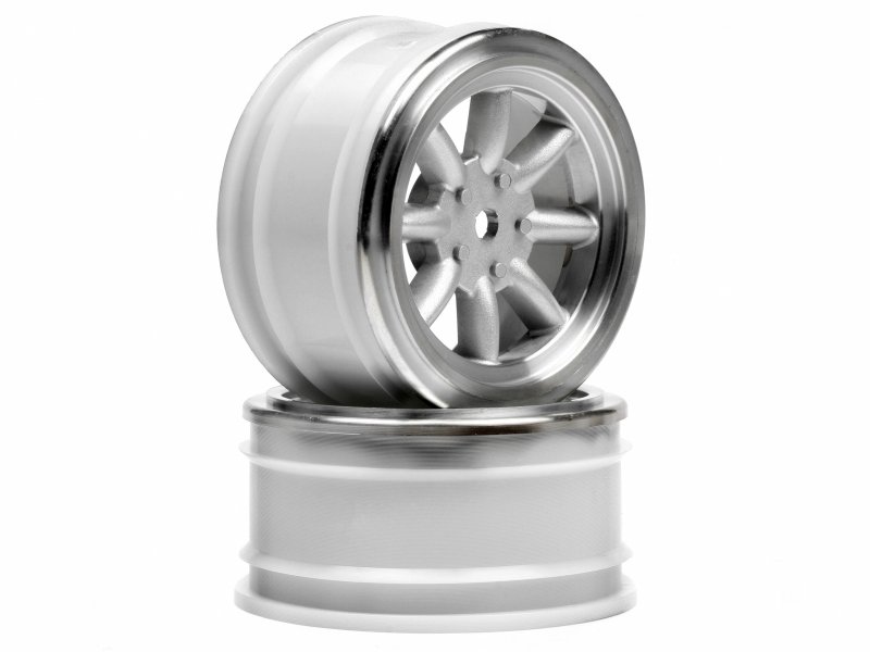 Vintage 8 Spoke Wheel 26mm Matte Chrome (0mm Offset)