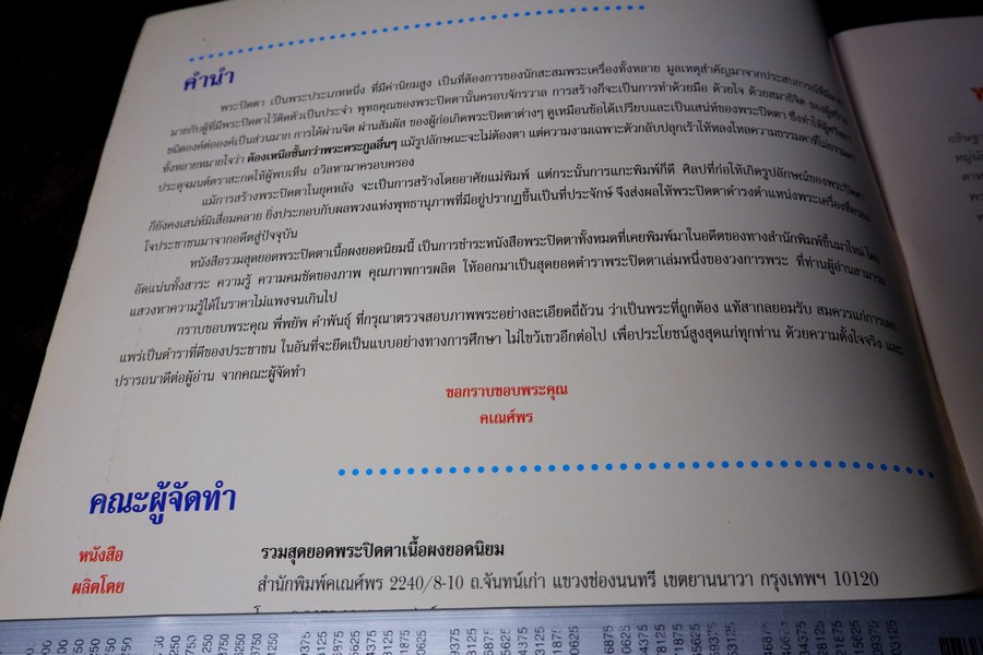 พระปิดตาเนื้อผงยอดนิยม โดย คเณศ์พร ปี 2547 หนา 96 หน้า