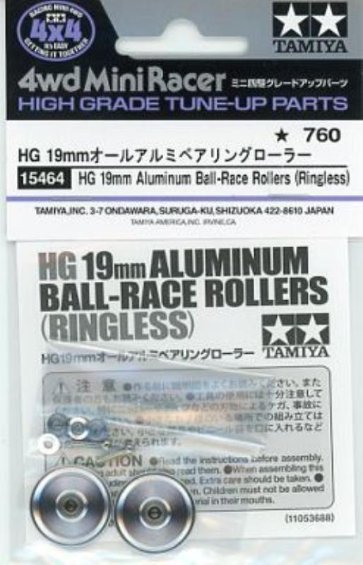 HG 19mm Aluminum Ball-Race Rollers (Ringless).