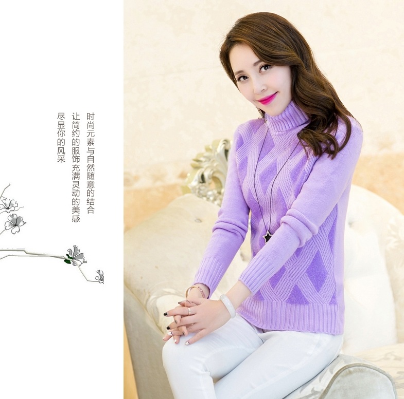 พรีออเดอร์ - เสื้อไหมพรมแฟชั่น Pre - ST627 (สีม่วง)