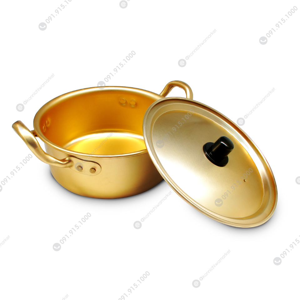 หม้ออลูมิเนียม : สีทองเหลือง (6.5 นิ้ว) / Aluminium Pot : Brass color (6.5 inches)