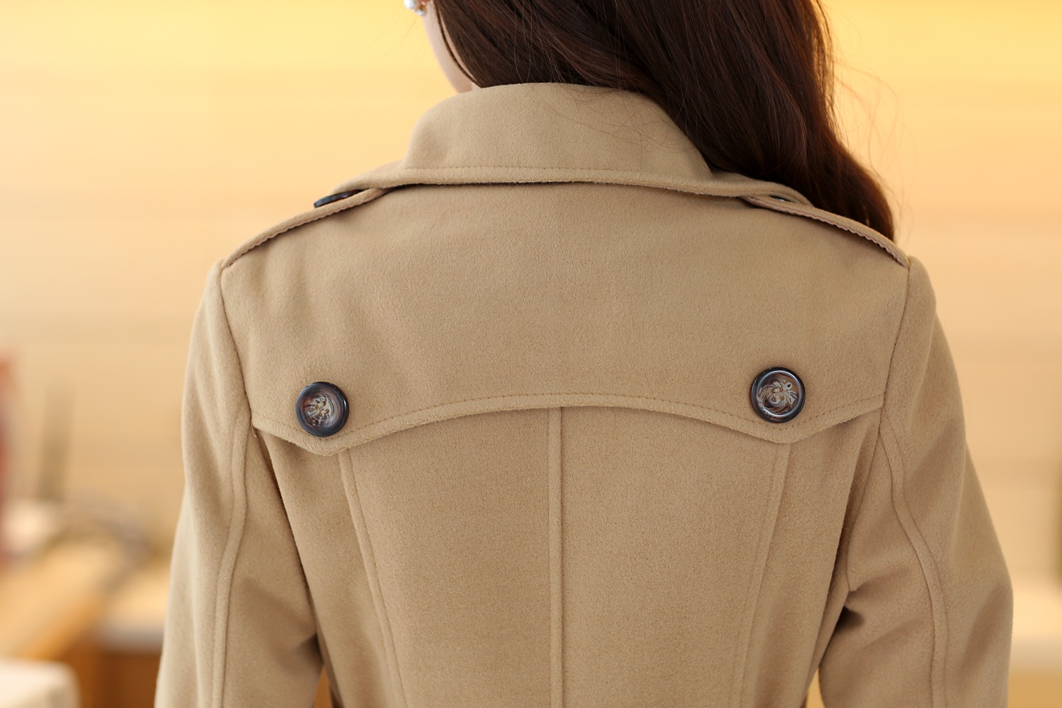 พร้อมส่ง - เสื้อโค้ทผ้าวูลกันหนาว CT150 (สีน้ำตาล)