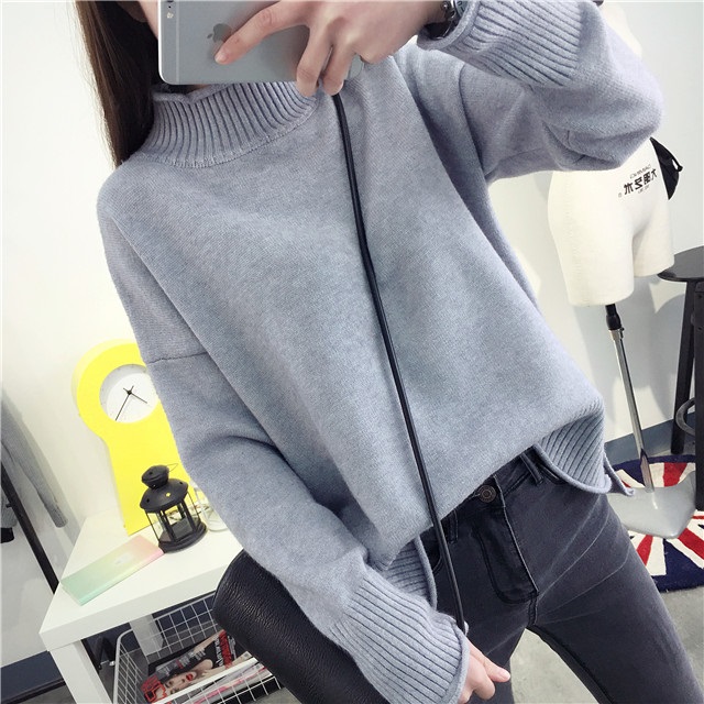 พรีออเดอร์ - เสื้อไหมพรมแฟชั่นแขนยาว Pre - ST674 (สีเทา)