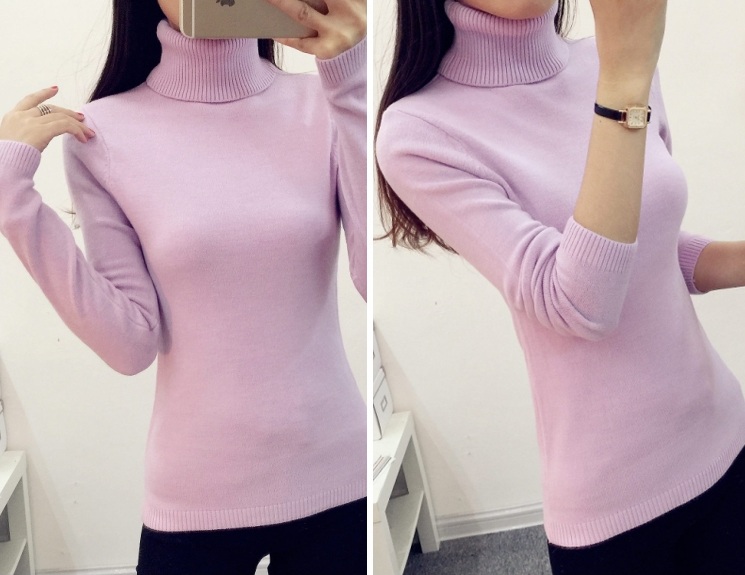 พรีออเดอร์ - เสื้อไหมพรมคอเต่า Pre - ST614 (สีม่วง)