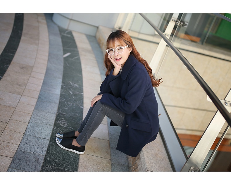 พร้อมส่ง - เสื้อโค้ทผ้าวูลกันหนาว CT115 (สีกรม)