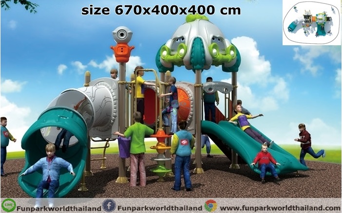 เครื่องเล่นสนามกลางแจ้ง size 670x400x400 cm
