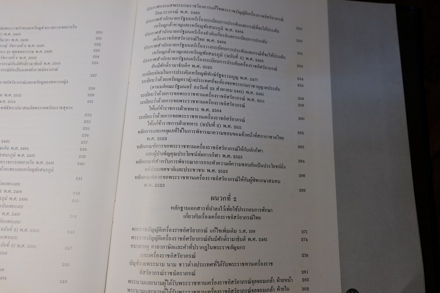 เครื่องราชอิสริยาภรณ์ไทย โดย สำนักเลขาธิการคณะรัฐมนตรี ปกแข็ง 350 หน้า พิมพ์ปี 2523