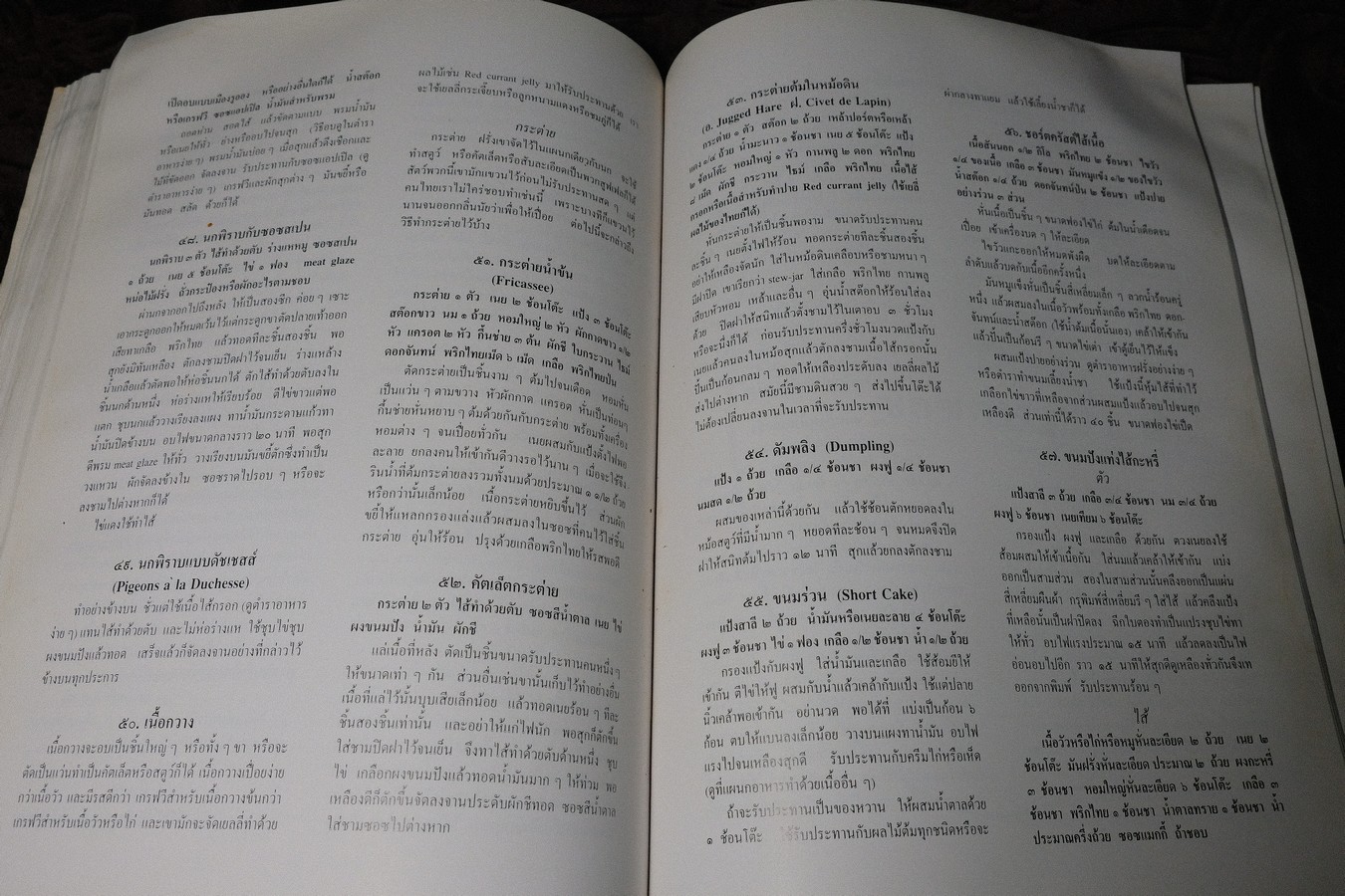 ตำราทำขนม ทำอาหาร เครื่องว่างเเละของเเกล้ม รวม 4 เล่ม โดย มจ.สิบพันพารเสนอ โสณกุล (อนุสรณ์ ม.จ.ลุอิสาณ์ ดิศกุล) ปี 2538
