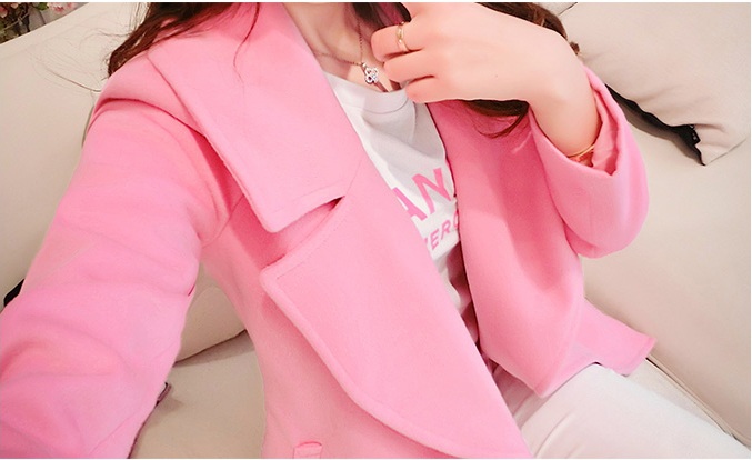 พรีออเดอร์ - เสื้อโค้ทผ้าวูลกันหนาว Pre - CT658 (สีชมพู)