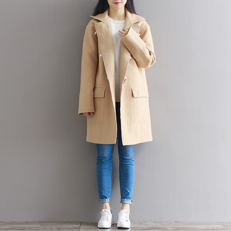 พร้อมส่ง - เสื้อโค้ทผ้าวูล CT164 (สีน้ำตาล)