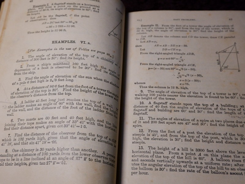 Elementary Trigonometry by HALL & KNIGHT ปกแข็ง ปี 1959