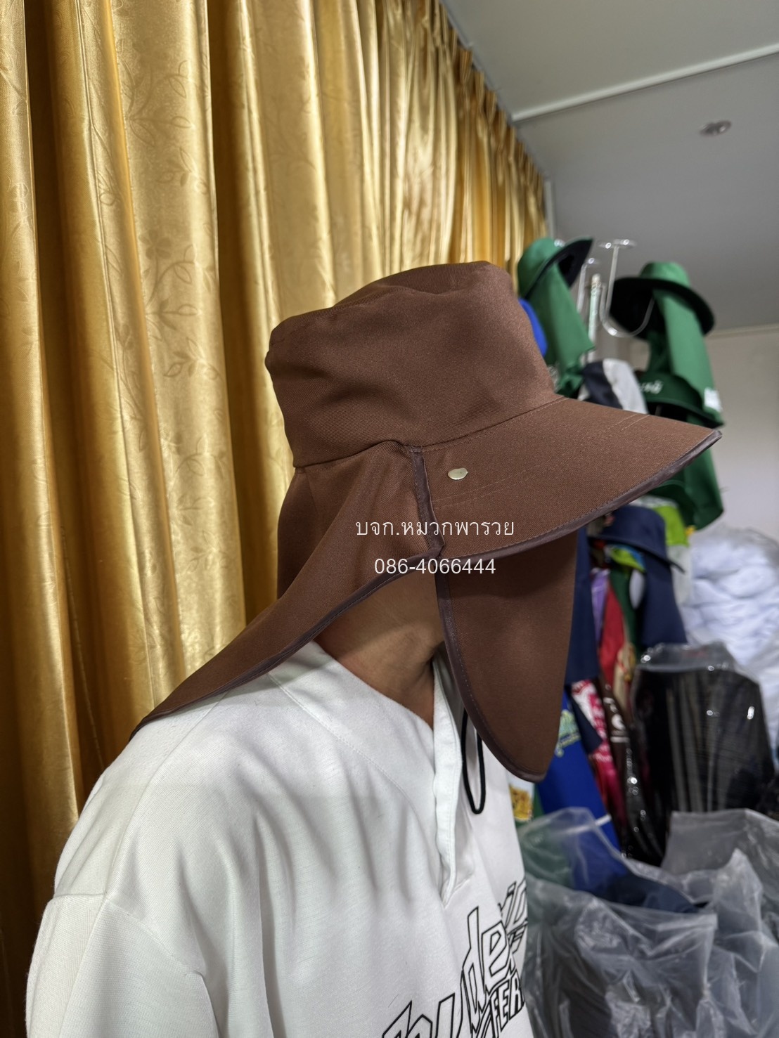 หมวกคลุมหน้าทรงค้างคาว หมวกคลุมหน้ากันแดดถอดแยกชิ้นได้