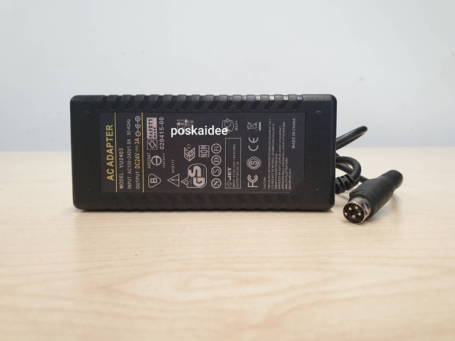 อะแดปเตอร์ 24V 3A หัวแบบ 4 พิน Power Adaptor DC 24v 3A 4pin adapter VCR Switching power supplyมือสอง
