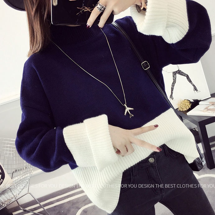 พรีออเดอร์ - เสื้อไหมพรมแฟชั่นทรงหลวม Pre - ST736 (สีกรม)