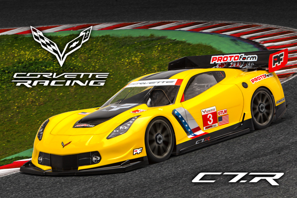 Chevrolet Corvette C7.R Clear Body for 1/8 GT (Long Wheelbase)