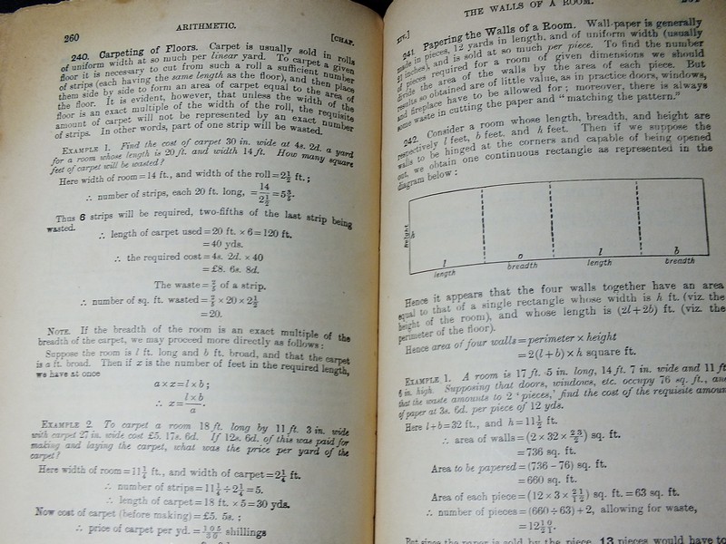A School Arithmetic by H.S.HALL & F.H.STEVENS ปกแข็ง 550 หน้า ปี 1959