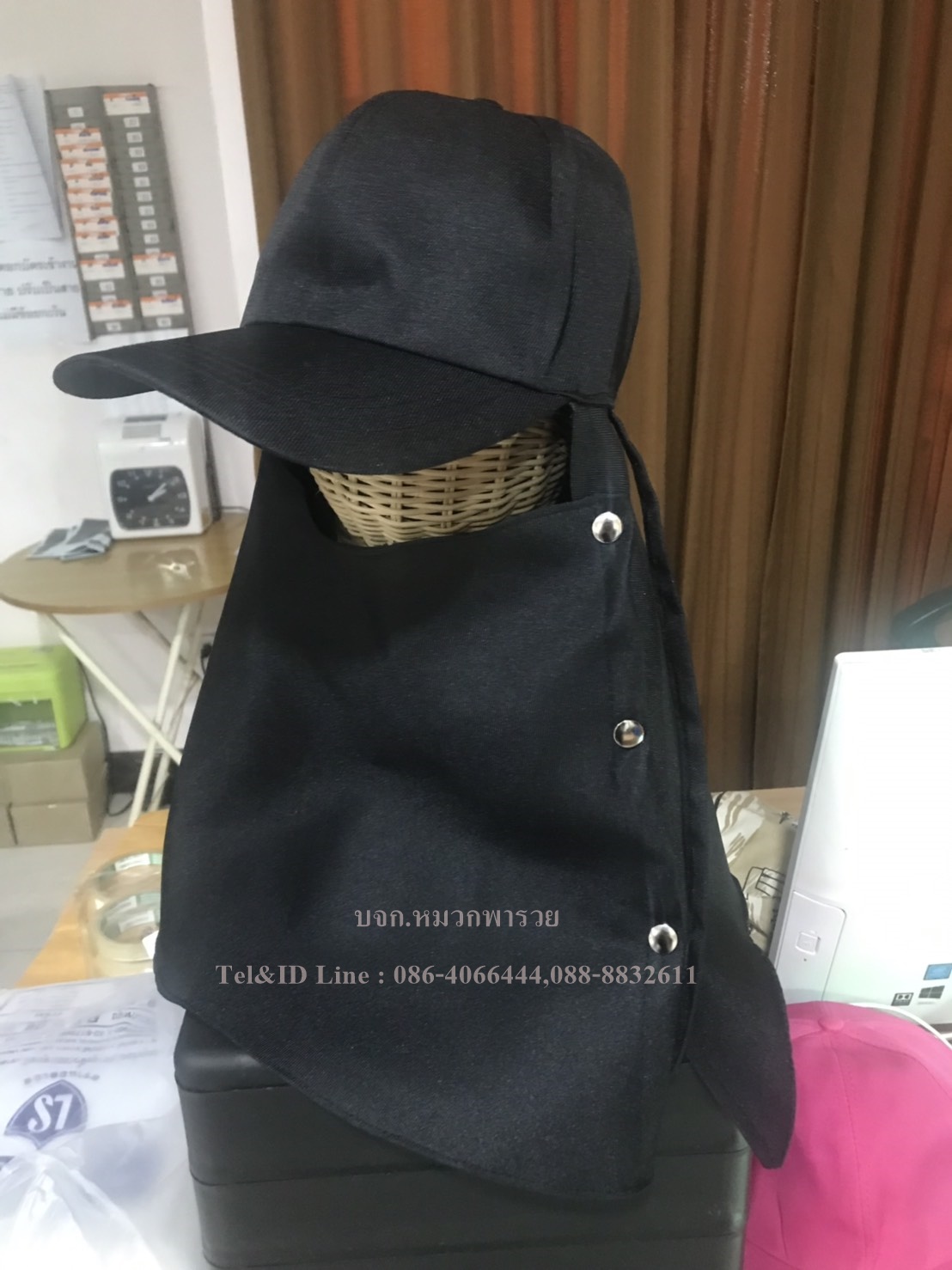 หมวกแก๊ปคลุมหน้า ขั้นต่ำ 100 ใบ