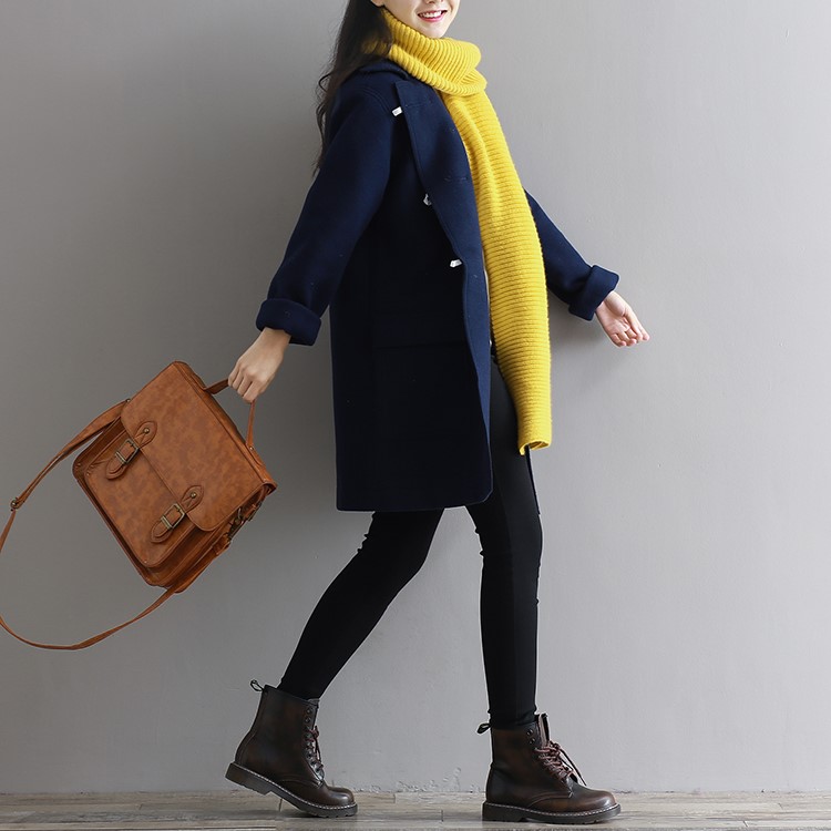 พร้อมส่ง - เสื้อโค้ทผ้าวูล CT163 (สีกรม)