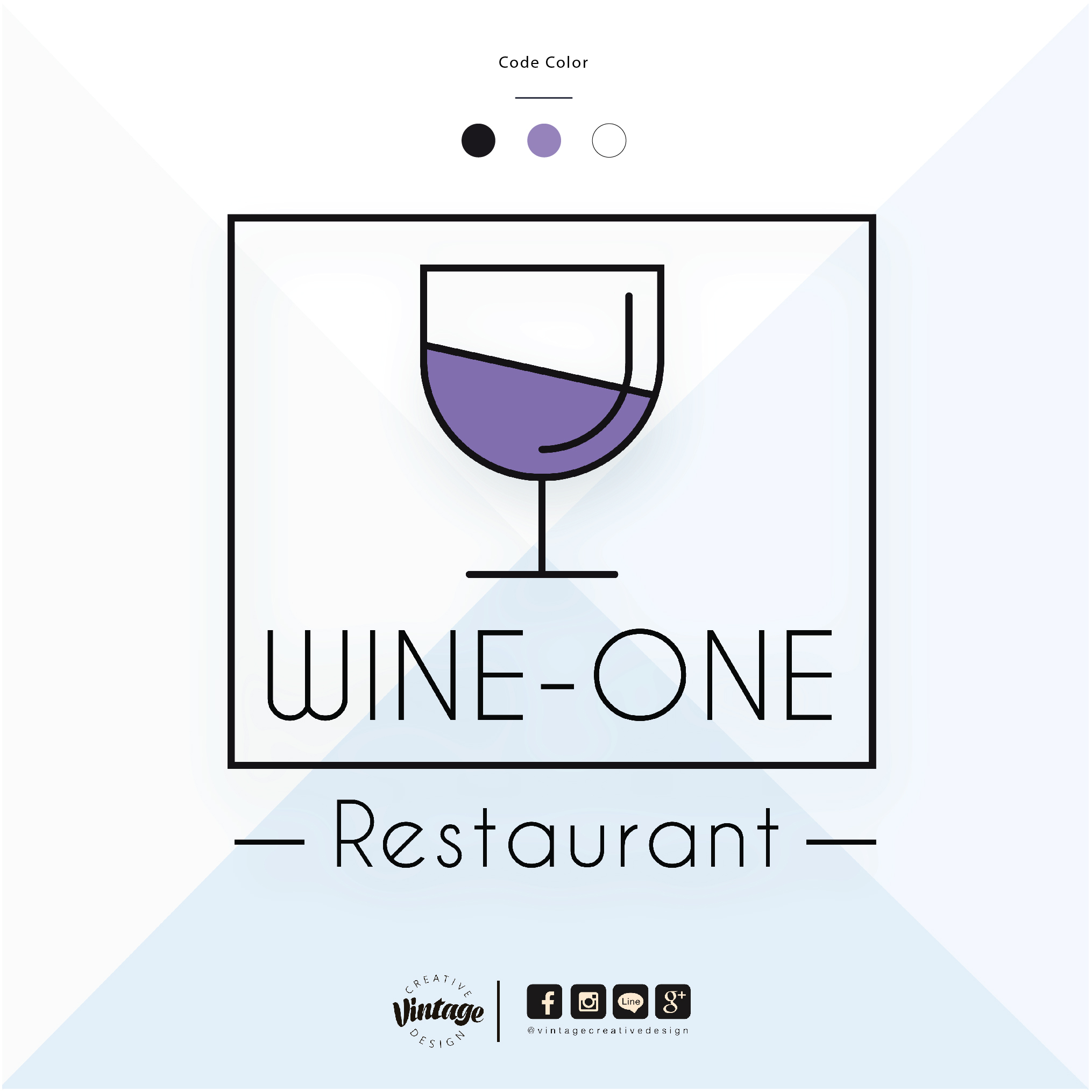 ออกแบบโลโก้ WINE-ONE Restaurant เรสเตอร์รอง จำหน่ายอาหารและเครื่องดื่ม