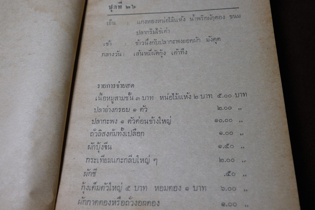 จัดสำรับ ชุด 2 เเละ 3 โดย จิตต์สมาน โกมลฐิติ ปี 2519-2520 หนารวม 412 หน้า (เล่มเล็ก)