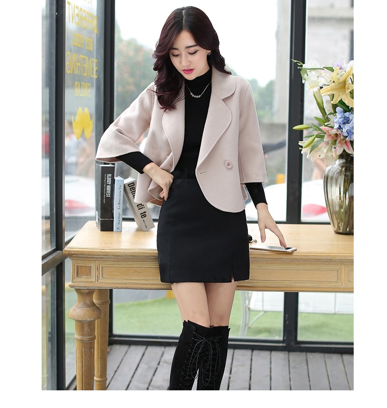 พรีออเดอร์ - เสื้อโค้ทผ้าวูลกันหนาว Pre - CT684 (สีครีม)