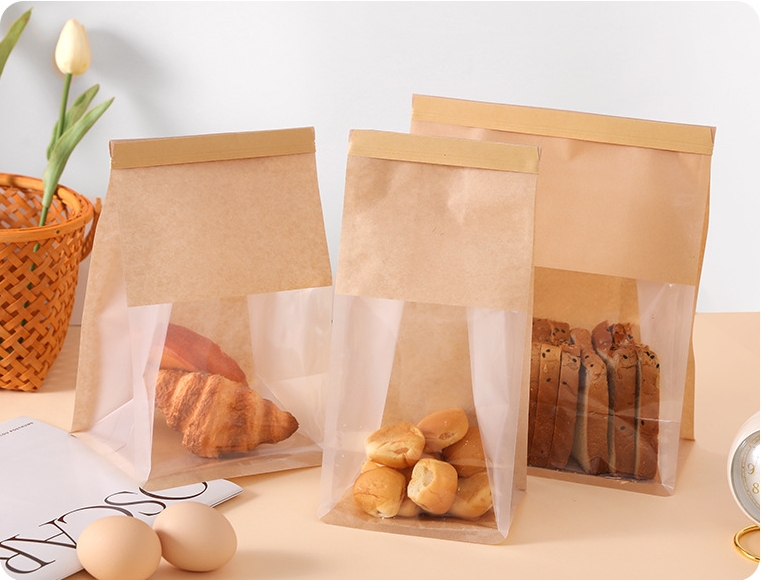 ถุงขนมปัง หน้าใสคราฟท์สีน้ำตาล (แพ็ค 50 ใบ)
