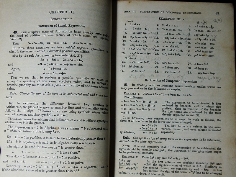 A School Algebra with answer by H.S.HALL & Key to HALL'S School Algebra by L.W.GRENVILLE ปกแข็ง 2 เล่ม ปี 1970 / 1956