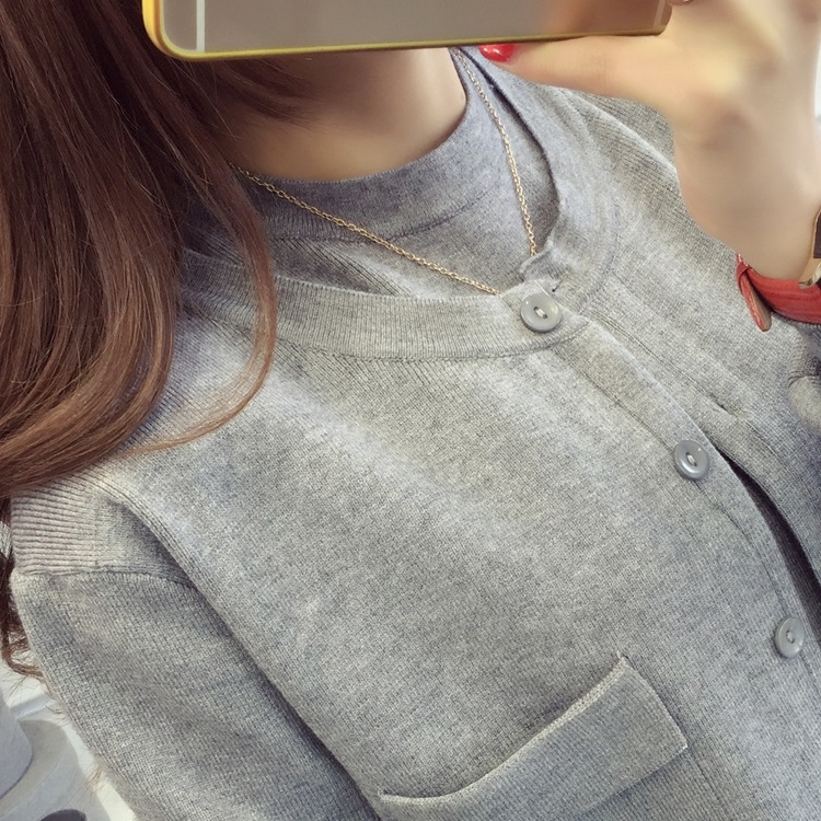 พรีออเดอร์ - เดรสไหมพรม Pre - DT156 (สีเทา)