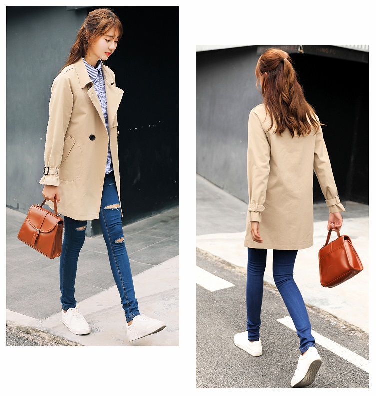 พร้อมส่ง - Trench Coat เสื้อโค้ท CT221 (สีเบจ)