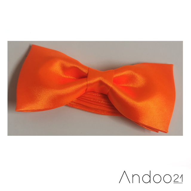 BT465 - Orange - หูกระต่าย สีส้ม เนื้อผ้าผิวมัน เรียบ เกรด A