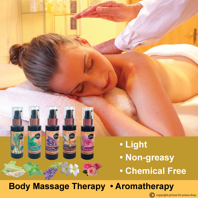 [เซตออยล์ธรรมชาติบำรุงผิวกาย] Organic Body Massage Oil Set for 5 มินต์, กุหลาบ, ลาเวนเดอร์, ลีลาวดี, ตะไคร้ (50ml.x5กลิ่น)