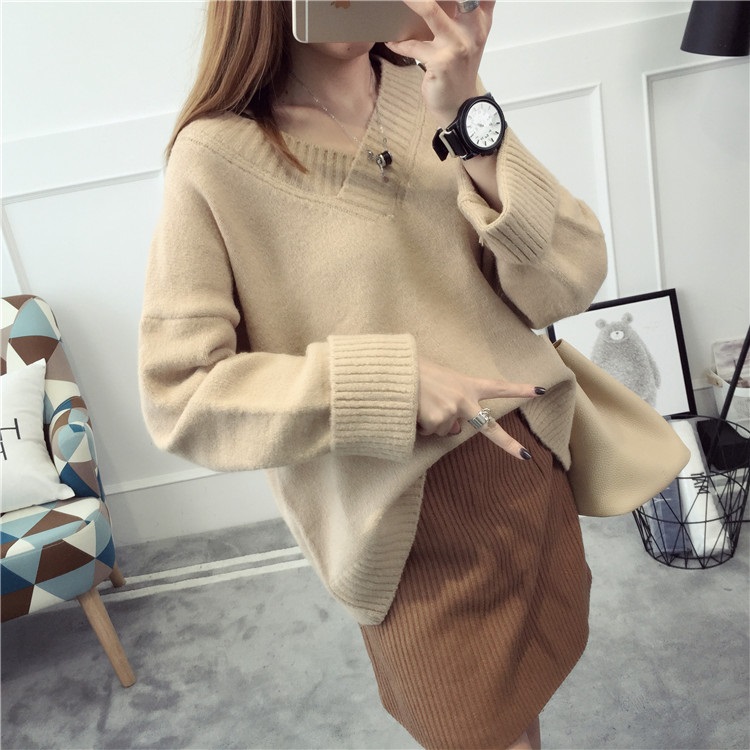 พรีออเดอร์ - เสื้อไหมพรมแฟชั่นแขนยาว Pre - ST777 (สีน้ำตาล)