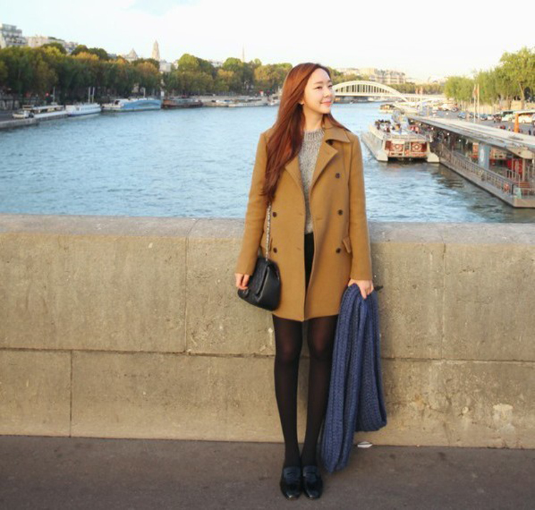 พร้อมส่ง - เสื้อโค้ทผ้าวูล CT110 (สีน้ำตาล)