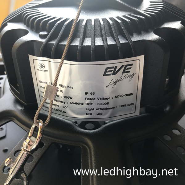 โคมไฮเบย์ LED 150w ยี่ห้อ EVE รุ่น New IU (แสงส้ม)