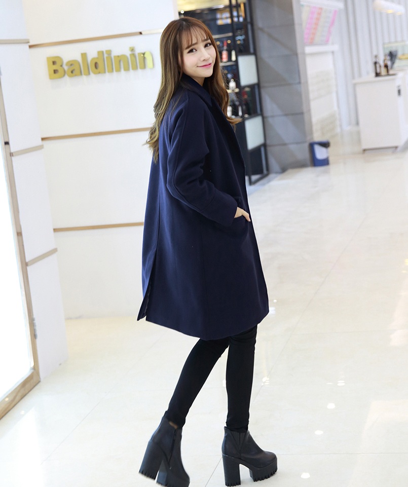 พรีออเดอร์ - เสื้อโค้ทผ้าวูลกันหนาว Pre - CT640 (สีกรม)