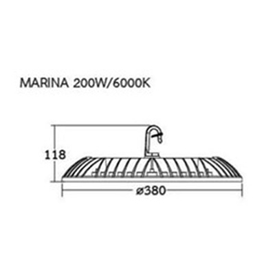 โคมไฮเบย์LED MARINA 200W BEC