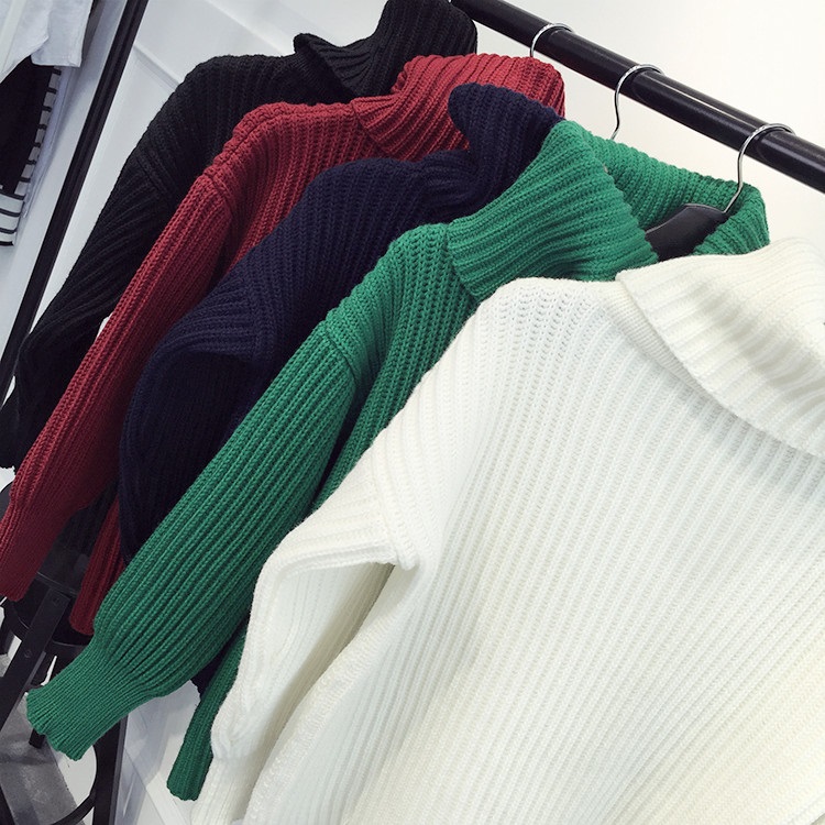 พรีออเดอร์ - เสื้อไหมพรมแฟชั่นแขนยาว Pre - ST789 (สีดำ)