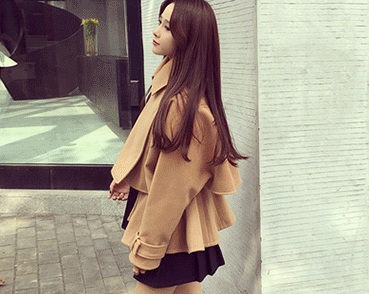 พรีออเดอร์ - เสื้อโค้ทผ้าวูลกันหนาว Pre - CT685 (สีน้ำตาล)