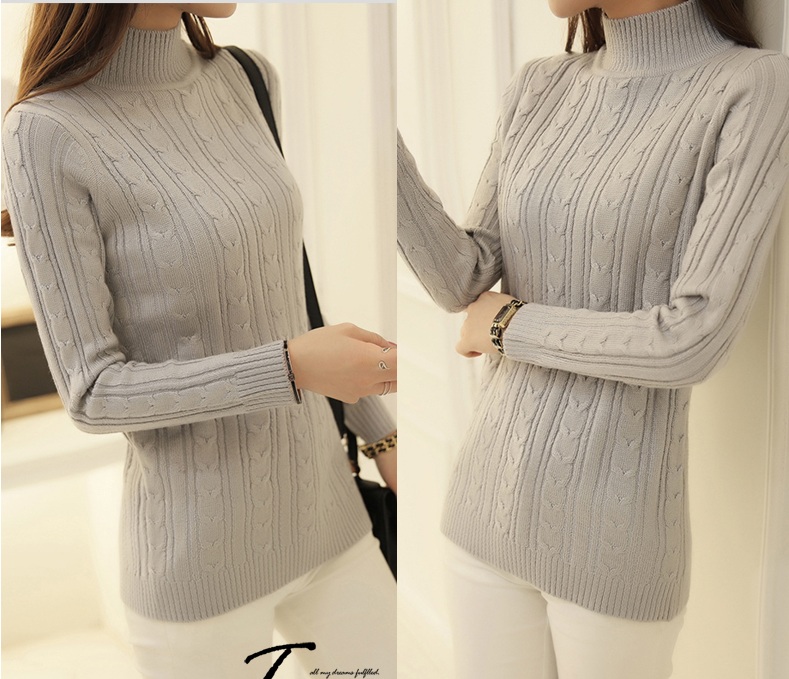 พรีออเดอร์ - เสื้อไหมพรมคอเต่า Pre - ST742 (เทา)