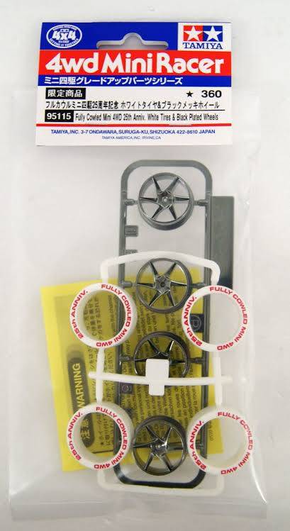 Fully Cowled Mini 4WD 25th Anniv. White Tires & Black Plated Wheels