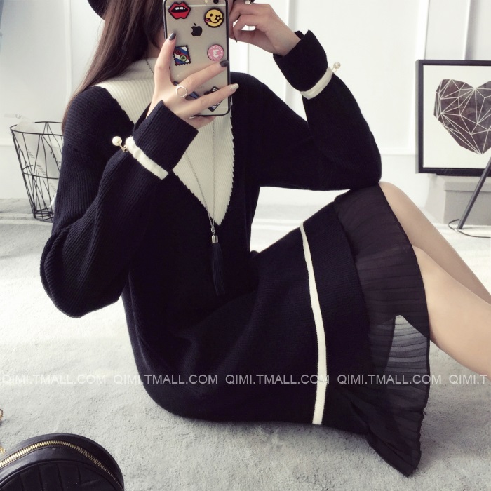 พรีออเดอร์ - เดรสไหมพรม Pre - DT117 (ดำ)