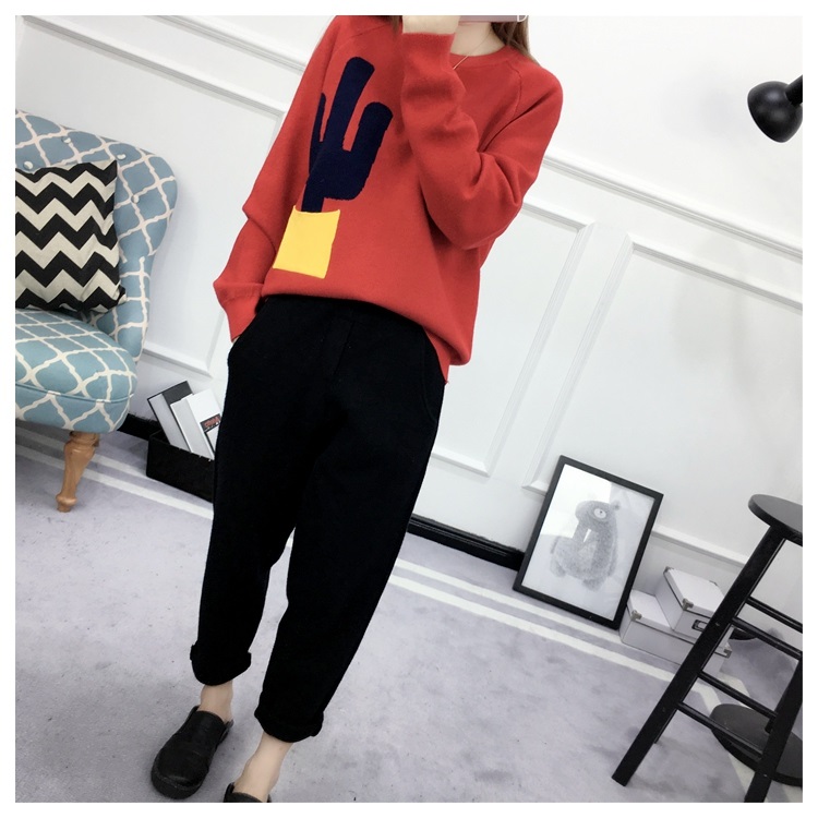 พรีออเดอร์ - เสื้อไหมพรมแฟชั่นแขนยาว Pre - ST772 (สีน้ำตาล)