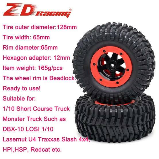 DBX10 Wheels & Tires Set (Green/4pcs.)