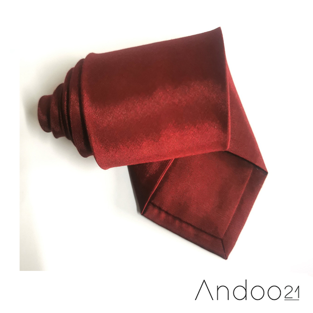 NT353_เนคไทผ้าซาติน สีแดงเลือดนก หน้ากว้าง 2.5 นิ้ว