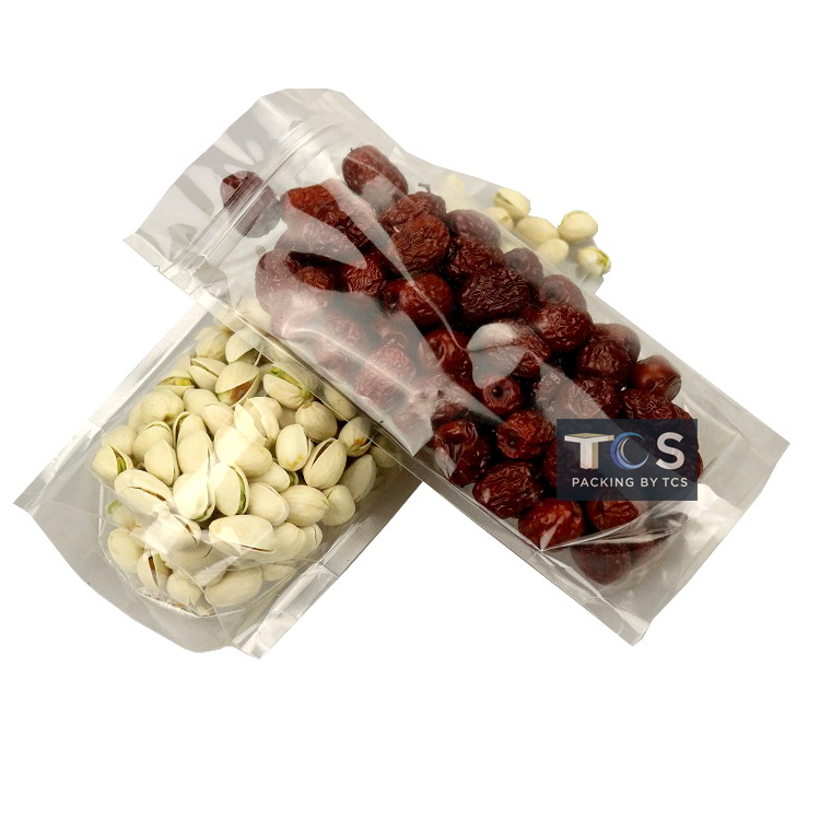 ถุงพลาสติกใสซิปล็อคตั้งได้