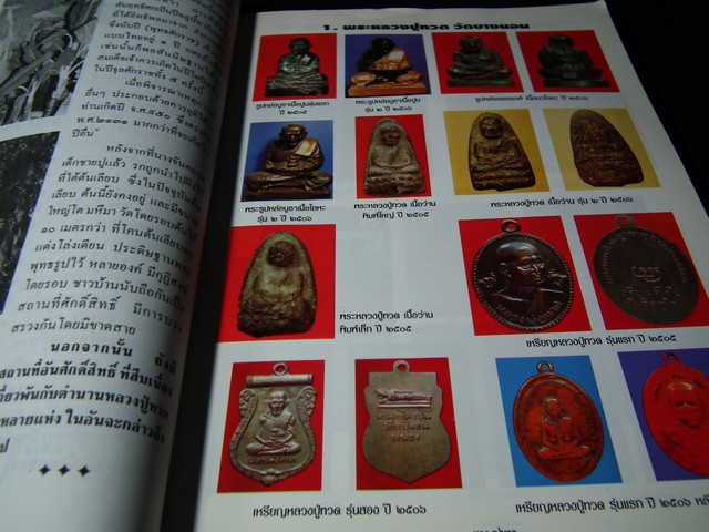 หนังสือที่ระลึกผู้สั่งจอง หลวงปู่ทวดรุ่นพุทธคุณกุญชร (รุ่นประวัติศาสตร์เนื้อว่านผสมผงงาช้าง) มีรายละเอียดพระเครื่องที่ออกวัดต่างๆด้วย ปี 2541