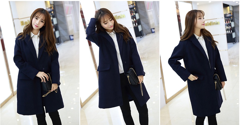 พรีออเดอร์ - เสื้อโค้ทผ้าวูลกันหนาว Pre - CT640 (สีกรม)